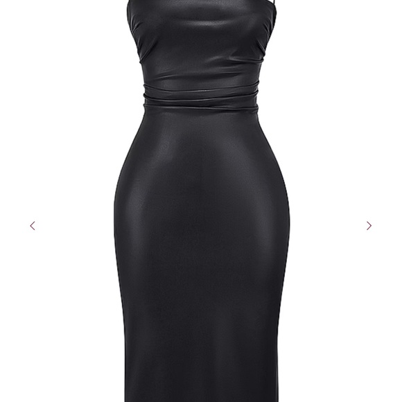 House of CB JALENA Black Vegan Leather Lace Back Dress - Picture 7 of 8